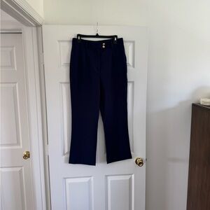 Walter Baker Navy Blue Trousers with Gold Button Detail
